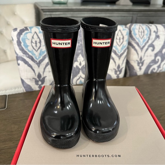 NIB Hunter 'First Gloss' Black Rain Boot Toddler Multiple Sizes 8 and 9 - Picture 10 of 14